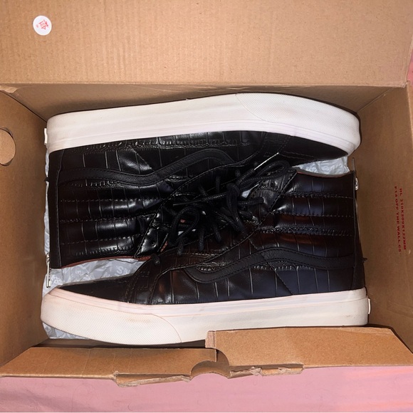Vans Black Croc-Embossed High-Top Sneakers - Picture 1 of 4